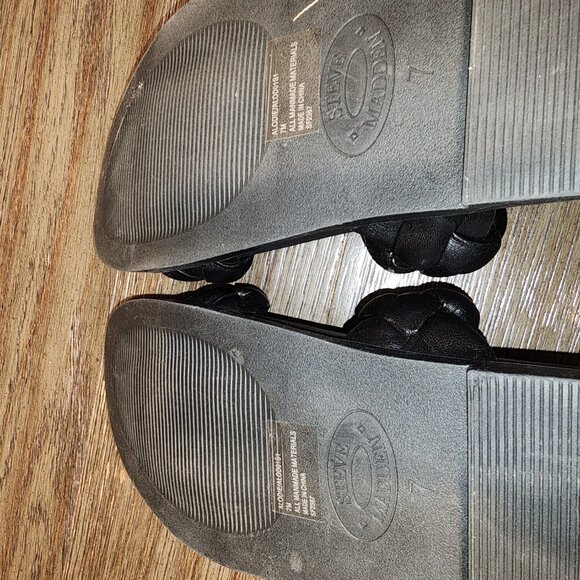 STEVE MADDEN Women's Hilary Braided Sandals Black 7M - Picture 5 of 9